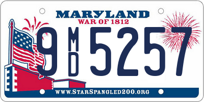 MD license plate 9MD5257