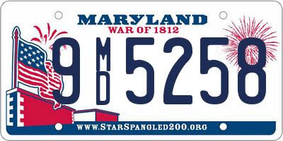 MD license plate 9MD5258