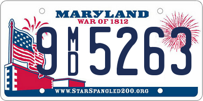 MD license plate 9MD5263