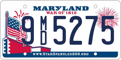 MD license plate 9MD5275