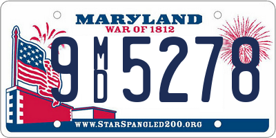 MD license plate 9MD5278