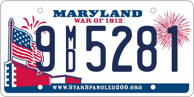 MD license plate 9MD5281