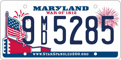 MD license plate 9MD5285