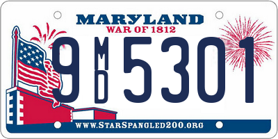 MD license plate 9MD5301