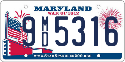 MD license plate 9MD5316