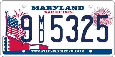 MD license plate 9MD5325