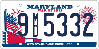 MD license plate 9MD5332