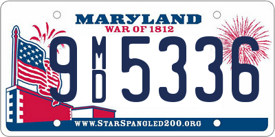 MD license plate 9MD5336