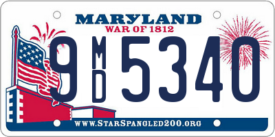 MD license plate 9MD5340