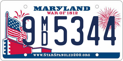 MD license plate 9MD5344