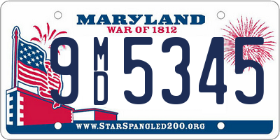 MD license plate 9MD5345