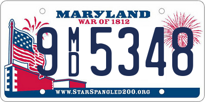 MD license plate 9MD5348