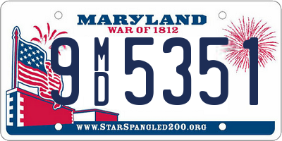 MD license plate 9MD5351