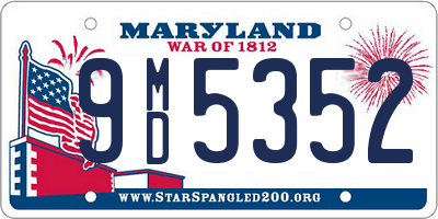 MD license plate 9MD5352