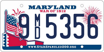 MD license plate 9MD5356