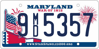 MD license plate 9MD5357