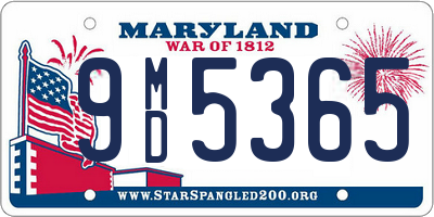 MD license plate 9MD5365