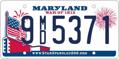MD license plate 9MD5371