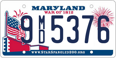 MD license plate 9MD5376