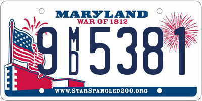 MD license plate 9MD5381