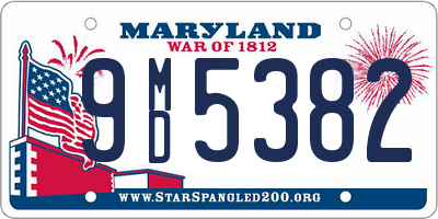 MD license plate 9MD5382
