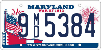 MD license plate 9MD5384