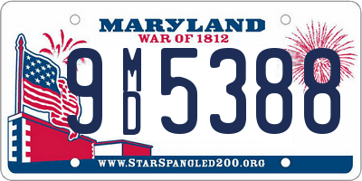 MD license plate 9MD5388