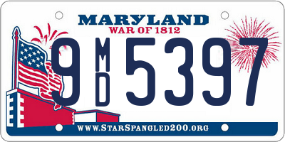 MD license plate 9MD5397