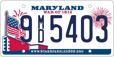 MD license plate 9MD5403