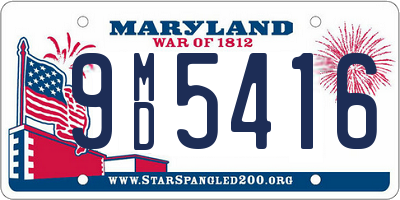 MD license plate 9MD5416