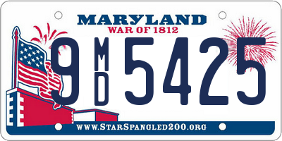 MD license plate 9MD5425