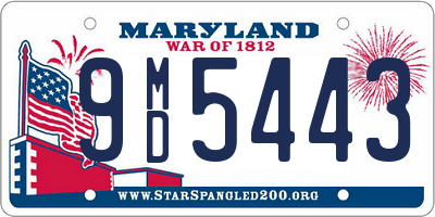 MD license plate 9MD5443