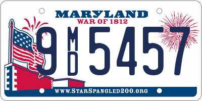 MD license plate 9MD5457