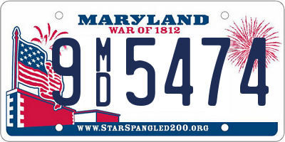 MD license plate 9MD5474