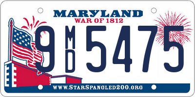 MD license plate 9MD5475