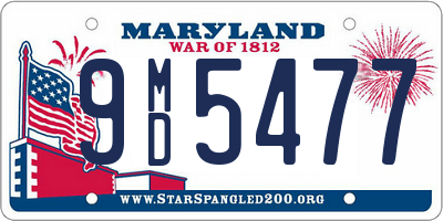 MD license plate 9MD5477