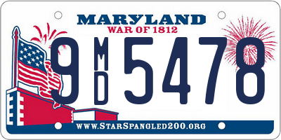 MD license plate 9MD5478