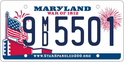 MD license plate 9MD5501