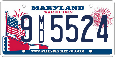 MD license plate 9MD5524