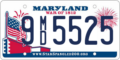 MD license plate 9MD5525