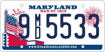 MD license plate 9MD5533