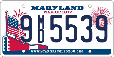 MD license plate 9MD5539