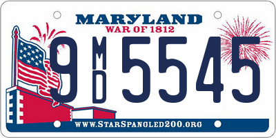 MD license plate 9MD5545