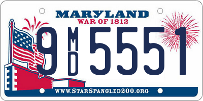 MD license plate 9MD5551