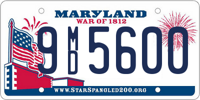 MD license plate 9MD5600