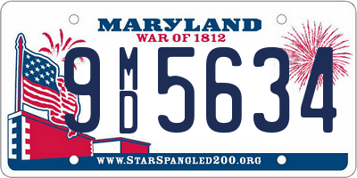 MD license plate 9MD5634