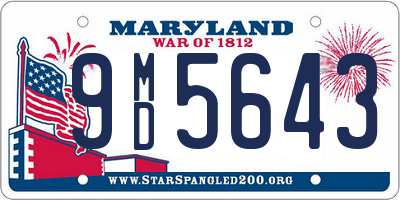 MD license plate 9MD5643
