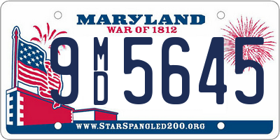 MD license plate 9MD5645