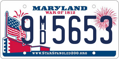 MD license plate 9MD5653