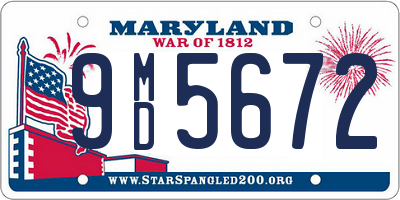 MD license plate 9MD5672